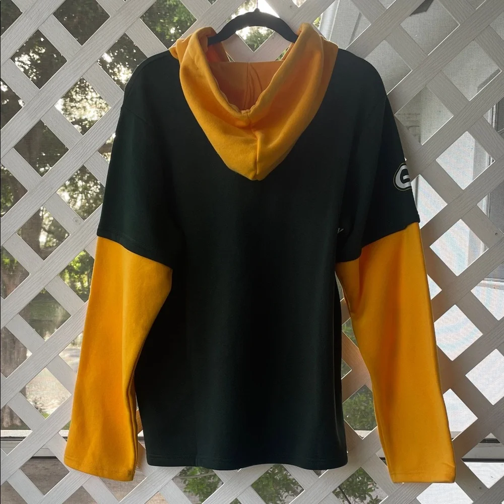 FOCO Green Bay Packers Layered-Look Wordmark Hoodie - Picture 5 of 14